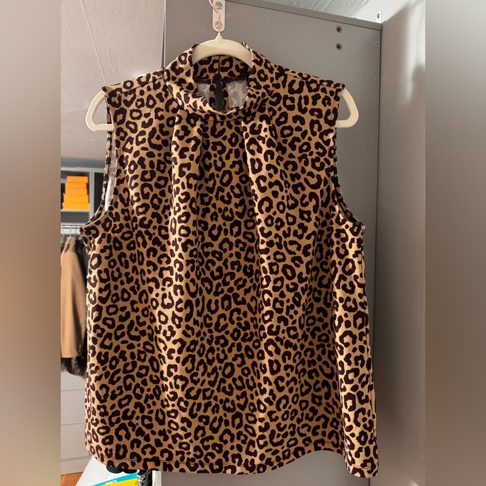 Ann Taylor Brown Leopard Print Blouse - Picture 3 of 6